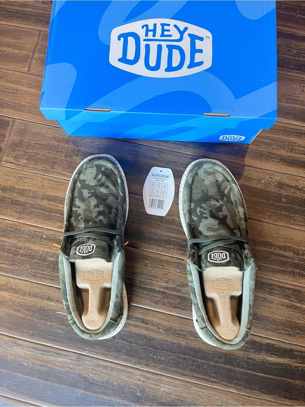Hey Dude Men's Wally Camouflage Slip-Ons in Green Camo